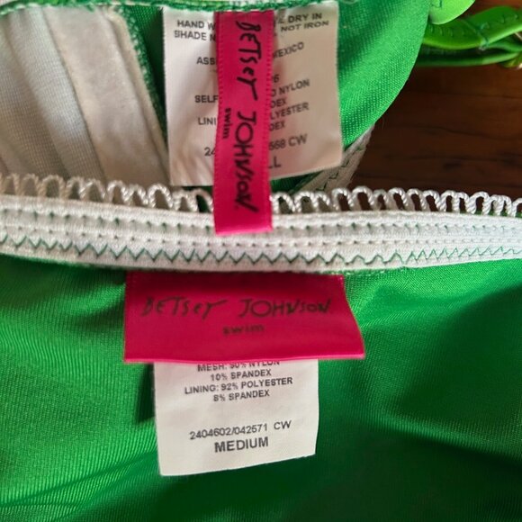 Vintage Y2K Betsey Johnson Green Gingham Skirted Bikini - Picture 9 of 10